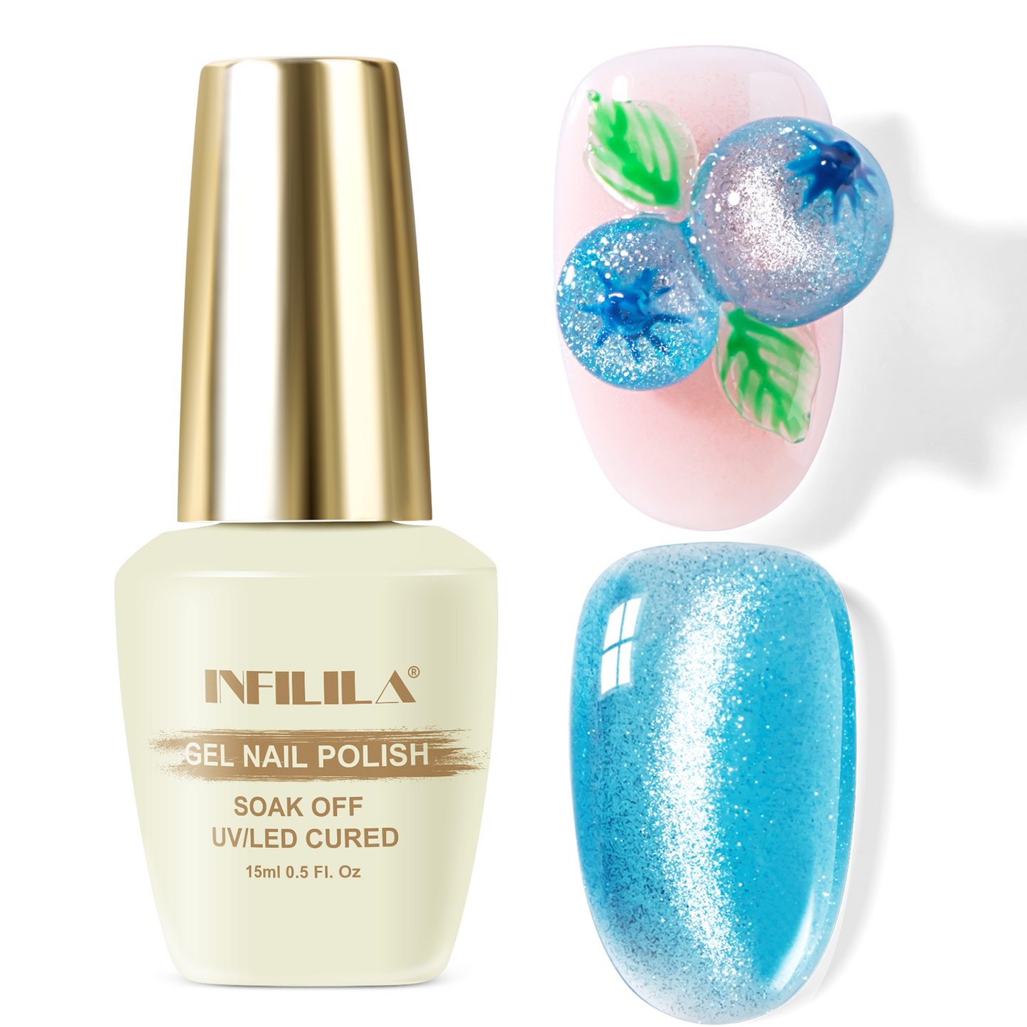 Holographic Glitter Shimmer Translucent Jelly Color Magnetic Silver Nail Polish for Nail Art Manicure Salon DIY at Home