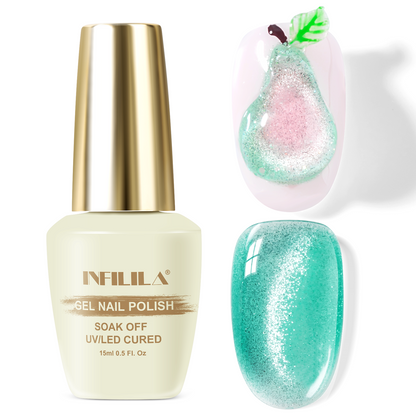 Holographic Glitter Shimmer Translucent Jelly Color Magnetic Silver Nail Polish for Nail Art Manicure Salon DIY at Home