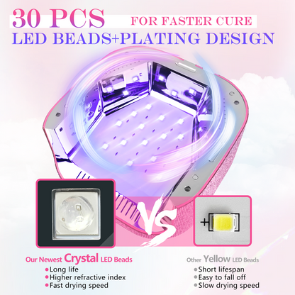 Pink Cordless UV Nail Lamp