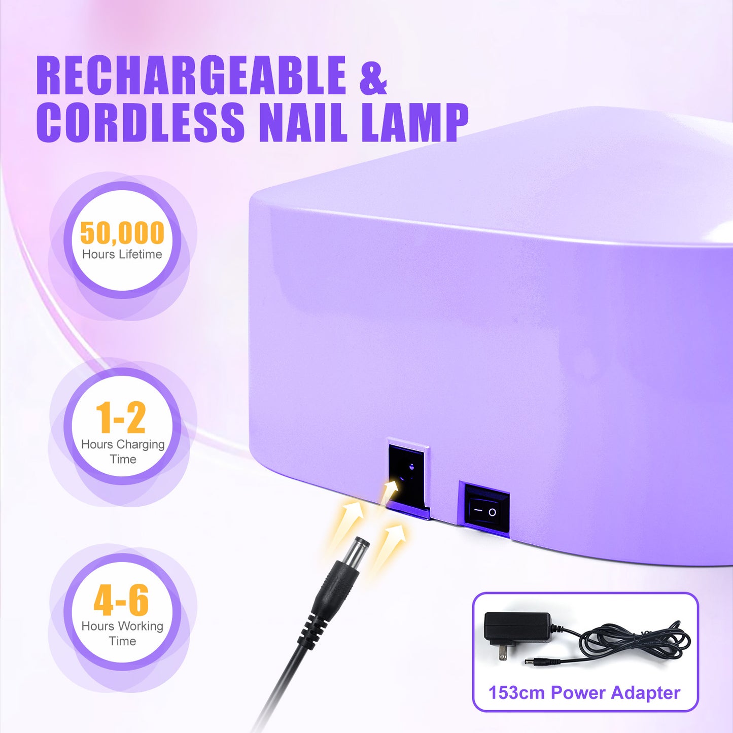 54W Cordless UV Nail Lamp for Gel Nails