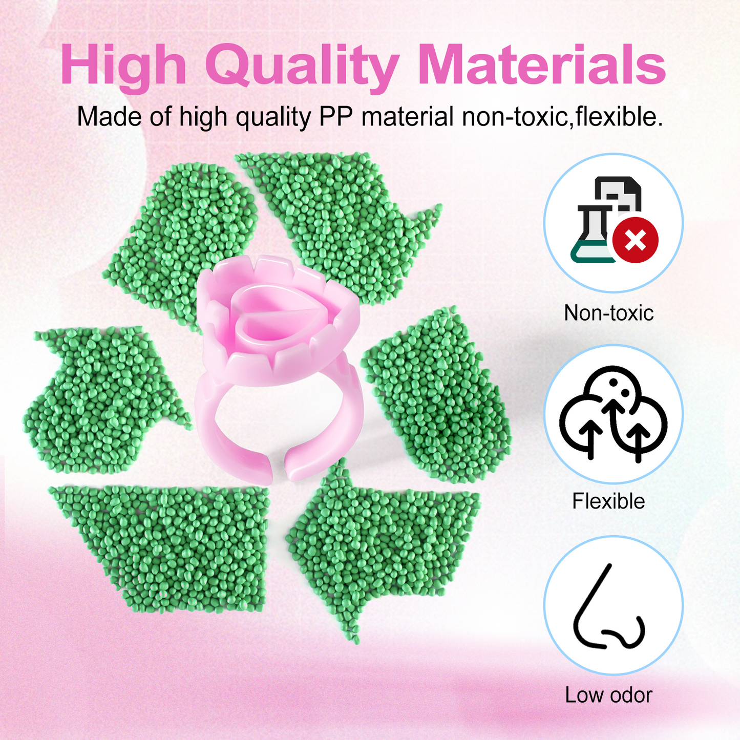 Glue Rings for Eyelash Extensions 100PCS Disposable Rings For Lashes Lovely Heart Shape, Makeup Plastic Nail Art Glue Cups Lash Extension Supplies for Eyelash Extensions