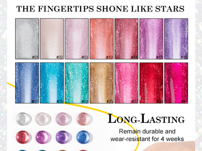 Holographic Glitter Shimmer Translucent Jelly Color Magnetic Silver Nail Polish for Nail Art Manicure Salon DIY at Home