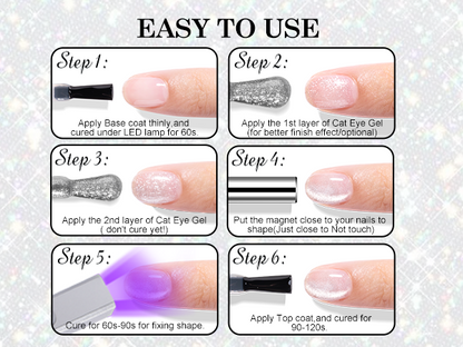 Holographic Glitter Shimmer Translucent Jelly Color Magnetic Silver Nail Polish for Nail Art Manicure Salon DIY at Home